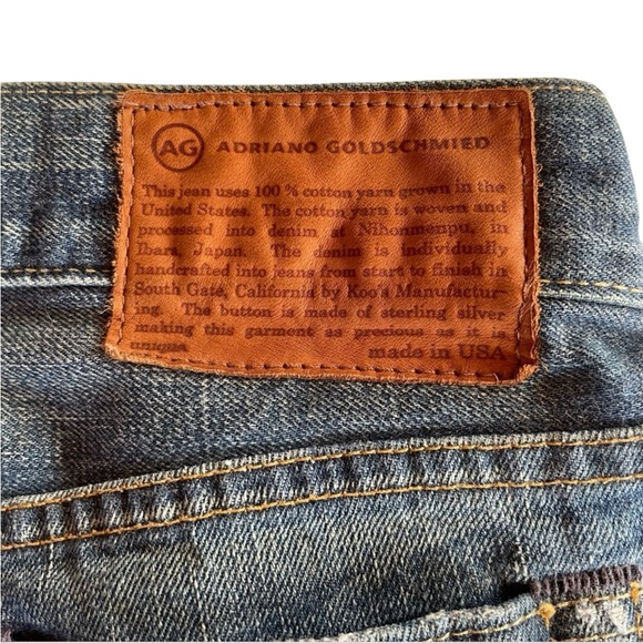 AG Selvedge Japanese Denim Heavily Distressed Jeans with Pure S925 Rivet - Picture 3 of 13